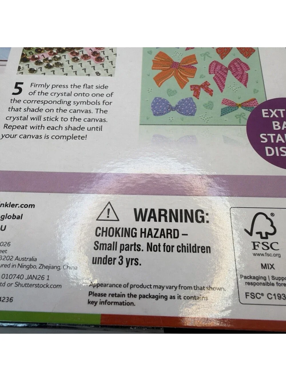 ArtMaker Crystal Creations Pretty Ribbons Diamond Painting Kit 1500 Crystals New